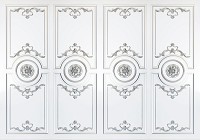 Красивые флизелиновые фотообои на кухню 254x184 см Белый винтажный узор (3530V4)+клей