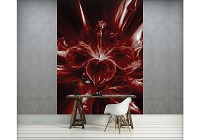 Флизелиновые фотообои в интерьере 206x275 см Темный абстрактный цветок (3532VEA)+клей