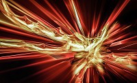 Красивые флизелиновые фотообои на кухню 312x219 см Красочный абстрактный взрыв на черном фоне (3541VEXXL)+клей
