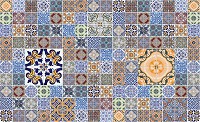 Флизелиновые фотообои для кухни 312x219 см Имитация плитки (3551VEXXL)+клей