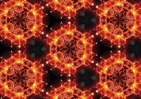 Красивые флизелиновые фотообои на кухню 416x290 см Геометрический узор из огненных цветов (3574VEXXXXL)+клей