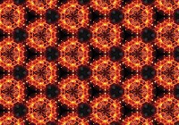 Красивые флизелиновые фотообои на кухню 368x254 см Геометрический узор из красных цветов (3576V8)+клей