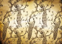 Флизелиновые фотообои для кухни птицы 368x254 см Павлины на ветках в сепии (3583V8)+клей