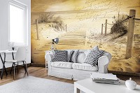 Пейзаж флизелиновые фотообои 312x219 см Открытка с моря в сепии (3585VEXXL)+клей