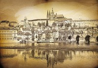 Флизелиновые фотообои на кухню 312x219 см Город Прага в сепии (3587VEXXL)+клей - вид 1 миниатюра