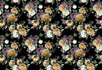 Готовые флизелиновые фотообои 368x254 см Красивые цветы на темном фоне (3630V8)+клей