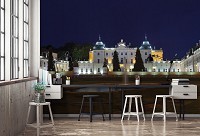 Флизелиновые фотообои с городом на кухню 3д Архитектура ночью 368x254 см Дворец Браницких (3668V8)+клей