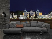 Комната с флизелиновыми обоями фото города 3д Архитектура ночью 312x219 см Дворец Браницких (3668VEXXL)+клей