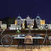 3d флізелінові фотошпалери міста Архітектура вночі 416x290 см Палац Браницьких (3668VEXXXXL)+клей