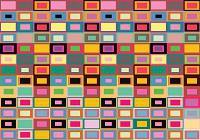 Готовые флизелиновые фотообои квадраты 368x254 см Разноцветный узор из прямоугольников (3672V8)+клей