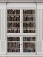 Флизелиновые фотообои книжные полки шкафа 206x275 см Большая библиотека полная книг (3689VEA)+клей - вид 1 миниатюра