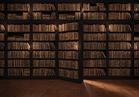 Коричневые флизелиновые фотообои 254x184 см Библиотека книжный шкаф (3690V4)+клей - вид 1 миниатюра