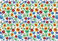 Готовые флизелиновые фотообои 416x254 см Цветочный народный орнамент на белом фоне (3730VEXXXL)+клей