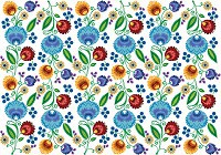 Популярные флизелиновые фотообои 312x219 см Народный цветочный орнамент на белом фоне (3731VEXXL)+клей