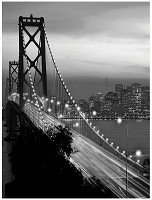 Флізелінові фотошпалери 3д місто 206x275 см Чорно-білий міст на тлі міста (419VEA) +клей - вид 1 мініатюра