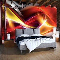 Флизелиновые фотообои в зал 416x254 см Цветные абстрактные волны (424VEXXXL)+клей