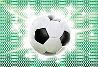 Флизелиновые фотообои в детскую футбол для мальчиков 368x254 см мяч на фоне ромбиков (477V8)+клей