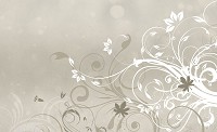 Флизелиновые фотообои в кухне гостиной 312x219 см Узор из цветов на сером фоне (566VEXXL)+клей