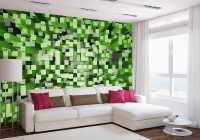 Фотообои 3D фигуры 368х254 см Wizard+Genius Зеленая матрица (5002-4P-1)+клей