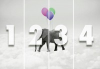 Фотошпалери 3D тварини 368х254 см Wizard + Genius Слон з кульками (5012-4P-1)+клей - вид 3 мініатюра