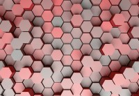 Фотообои 3D фигуры 368х254 см Wizard+Genius Красные шестигранники (5020-4P-1)+клей - вид 2 миниатюра