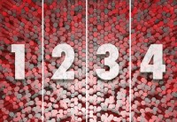 Фотообои 3D фигуры 368х254 см Wizard+Genius Красные шестигранники (5020-4P-1)+клей - вид 3 миниатюра