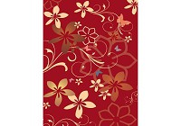 Флизелиновые фотообои 184x254 см Нарисованные цветы на красном фоне (8-017V4A)+клей