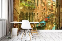 Искусство флизелиновые фотообои 416x254 см город Венеция и гондолы (156VEXXXL)+клей