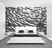 Фотообои флизелиновые 3D фигуры 368х254 см Wizard+Genius Серый переплет (5005-4V-1)+клей