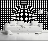 Фотообои флизелиновые 3D фигуры 368х254 см Wizard+Genius Белые точки (5007-4V-1)+клей