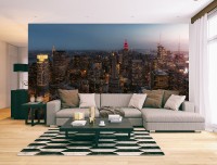Фотообои флизелиновые 3D 368х254 см Wizard+Genius Вечерний город Нью-Йорк (5059-4V-1)+клей