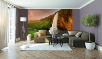 Фотообои флизелиновые 3D природа 368х254 см Wizard+Genius Водопад в Исландии (5061-4V-1)+клей