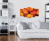 Модульна картина на полотні 2x20x40 см, 2x20x50 см, 1x20x60 см Квіти - красиві троянди (PS2512S17) - вид 1 мініатюра