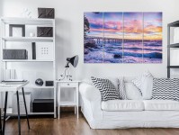 Модульная картина на холсте 4x30x80 см Закат над морем (PS10514S7) - вид 1 миниатюра