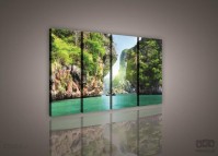 Модульная картина на холсте 4x30x80 см Море среди скал (PS132S7)