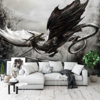 Флизелиновые сказочные фотообои 368x254 см Детские для подростков - Дракон 10852V8+клей