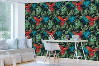 Флізелінові фото шпалери абстракція в інтер'єрі Папуга (11088V)+клей