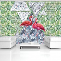 Флизелиновые фотообои геометрия 254x184 см Фламинго (11089V4)+клей