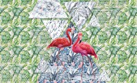 Флізелінові геометричні фото шпалери Фламінго (11089V)+клей - вид 1 мініатюра