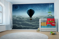 Фотошпалери з зображенням дитячої тематики космосу під розмір, матеріал - вініл на флізеліновій основі - вид 3 мініатюра