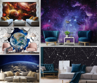 Фотообои с изображением космоса под размер, материал – винил на флизелиновой основе