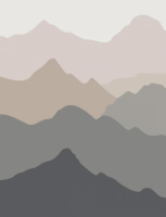 Фотошпалери вініл на флізеліні 198x260 см Контур пагорбів у бежевому кольорі (13712W4)