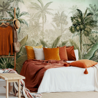 Фотообои флизелиновые 400х280 см Джунгли - Нарисованный тропический лес (13921VX8) + клей - вид 4 миниатюра