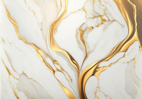 Фотообои флизелиновые Золотой мрамор Абстракция Белый с клеем 416x290 см (14859VEXXXXL) - вид 1 миниатюра