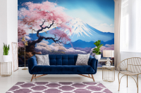 Фотошпалери Японська гармонія з Сакурою і Фудзі пейзаж 368х254 з клеєм (15546V8) - вид 4 мініатюра