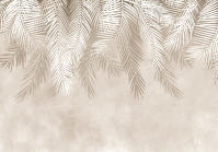 Фотошпалери флізелінові Пальми тіні і бежевий нейтральний фон ніжне листя стіна з клеєм 350x250 см (15280VX7) - вид 1 мініатюра