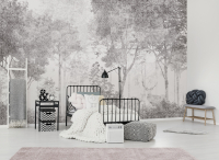 Флізелінові фотошпалери з деревами природа 400x280 см Білий сірий ліс на світлому фоні під бетоном (14299VX8) +клей - вид 2 мініатюра