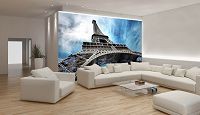 Флізелінові фотошпалери 3д для зали 312x219 см Ейфелева Вежа у місті Париж (144VEXXL)+клей - вид 1 мініатюра