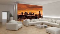 Флізелінові фотошпалери до спальні місто 312x219 см Помаранчевий Нью-Йорк та Бруклінський міст (228VEXXL)+клей - вид 1 мініатюра