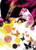 Фотообои 183х254 см Wizard+Genius 439 Цветочная девушка 4 сегмента (7611487062332)+клей